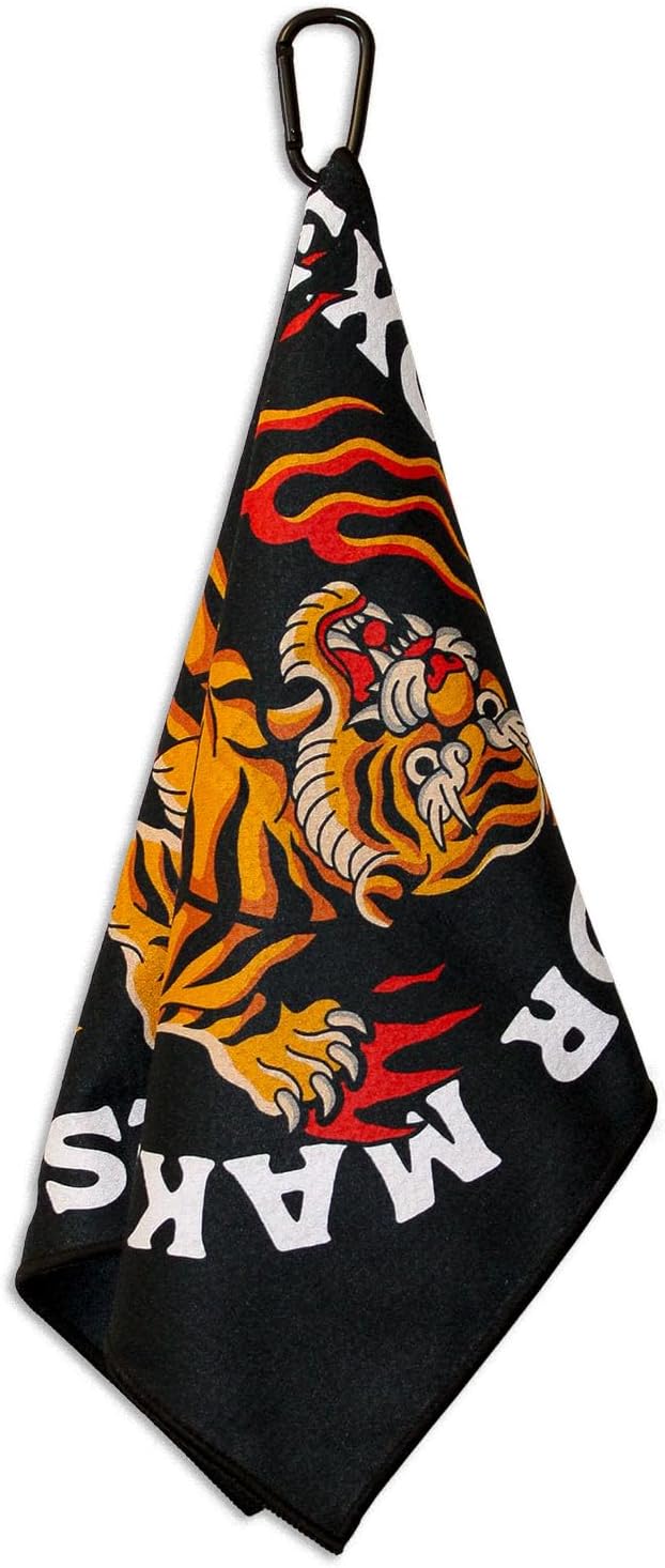 RokFit Gym & Golf Towel – Multi-Use, Quick-Dry, Durable Utility Towel with Bold Graphic and Carabiner Clip (Make Excuses Or Make Progress)
