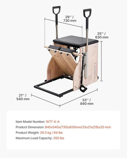 VEVOR Pilates Reformer Accessories for Home Gym, Include Reformer Box/Chair/Spine Corrector/Wall Mounted Machine/Jump Board/Foldable & Dual Resistance Springs