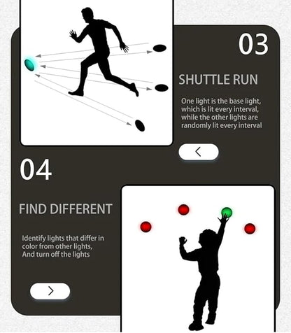 Agile Reaction Training Kit, Reaction Training Lights with 4 Training Modes, Enhance Speed, Agility & Reflexes
