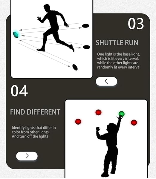 Agility Training Lights, Portable Sports Fitness Lights Trainer, Improve Speed, Agility and Reaction Time Training Kit(6)