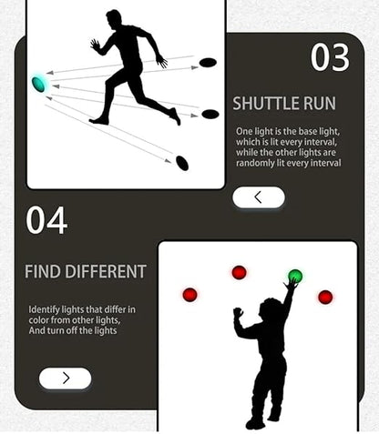 Agility Training Lights, Portable Sports Fitness Lights Trainer, Improve Speed, Agility and Reaction Time Training Kit(6)