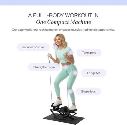 The Rock Stepper - Side to Side Rocking Stepper Machine for Home Workouts - Low Impact Indoor Cardio Leg Glute and Core Training - Quiet Compact Step Rocker Exercise Equipment