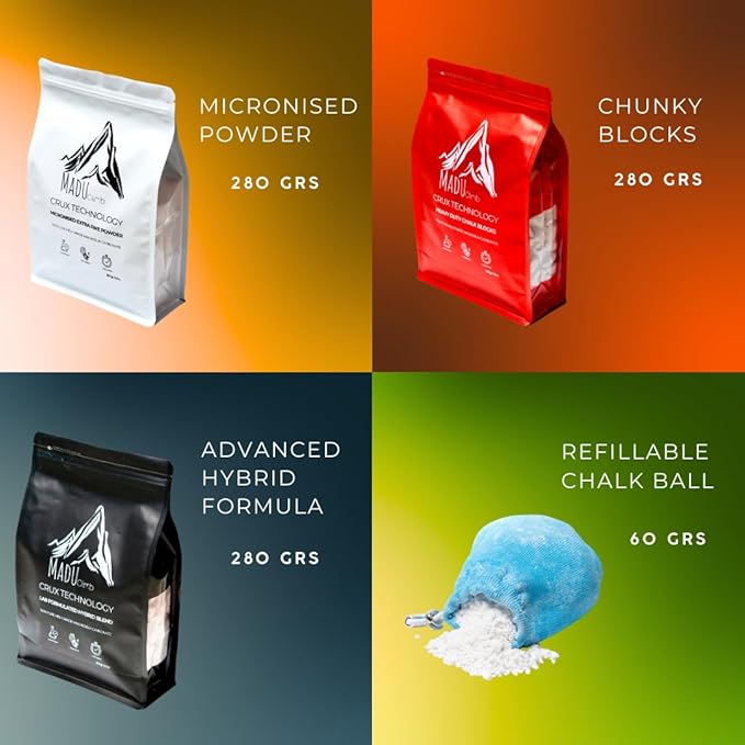 Crux Technology Sports Chalk for Rock Climbing 100% Magnesium Carbonate