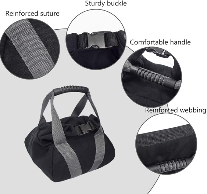 2 Pcs Adjustable Canvas-Kettlebell-Sandbag wtih Handle for Training Home Training, Yoga, Fitness