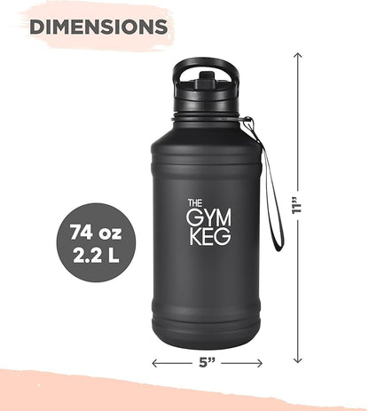THE GYM KEG Stainless Steel Water Bottle - Leak-Proof, Insulated Beverage Container for Hot and Cold Drinks - Durable, Versatile and Kid-Safe - Keg Stainless Steel Bottle - New