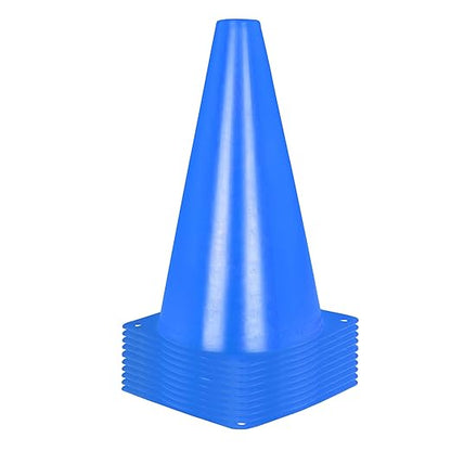 Alyoen 9 inch Traffic Cones, Plastic Sport Cones, Blue Soccer Training Cones for Outdoor Activity & Festive Events (Sets of 10/15/ 20)