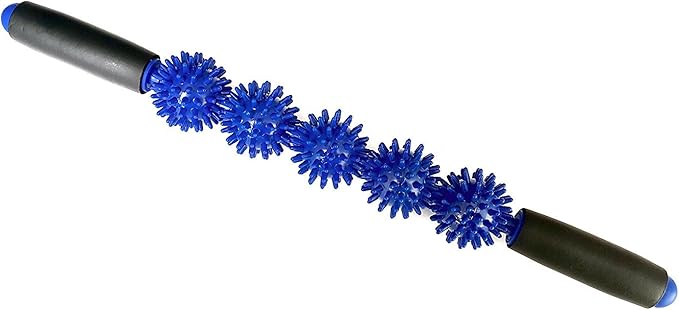 Therapist's Choice® Muscle Roller Stick 3000: Ergonomic Padded Grip 5 Spiky Balls Massage Stick
