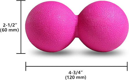 GOGO Peanut Massage Ball for Myofascial Release, Orange Double Lacrosse Fascia Balls for Back Feet Trigger Point Therapy, Deep Tissue