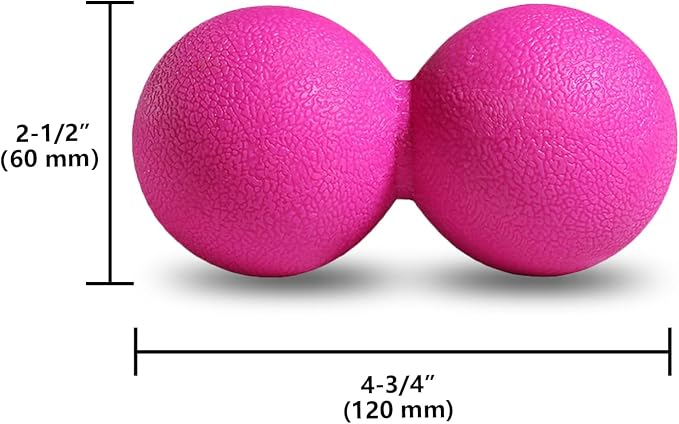 GOGO Peanut Massage Ball for Myofascial Release, Black Double Lacrosse Fascia Balls for Back Feet Trigger Point Therapy, Deep Tissue