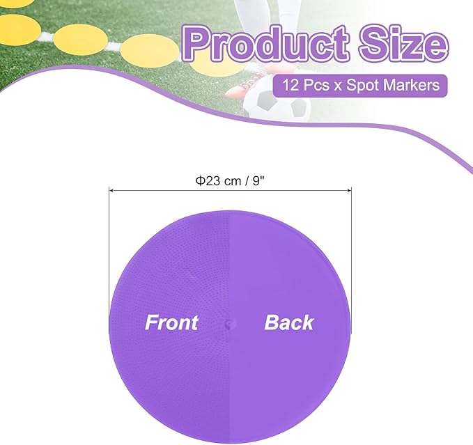PATIKIL Spot Markers Non-Slip Floor Dots Agility Markers Flat Field Cones Poly Dots