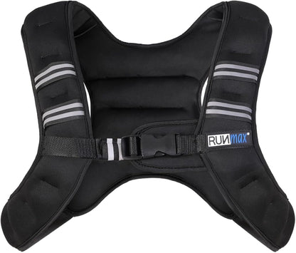 RUNmax 20LBS - 150LBS Adjustable Weighted Vest Wtih Shoulder Pads Option for Men and Women