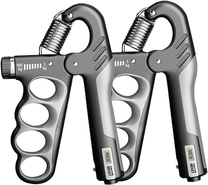 Grip Strength Trainer, 5-100KG (11-220 LB) Adjustable Resistance Forearm Hand Gripper Strengthener with Counter, Hand Wrist Exercise Workout Equipment for Home/Office Gym