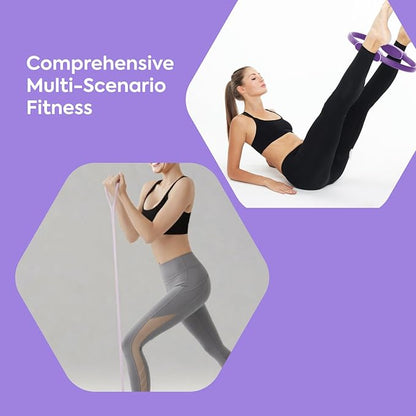 Home Pilates Essentials Kit for Women, Pilates Equipment Workout Set with Pilates Ball,Pilates Bands & Accessories, Pilates Ring Set for Beginners Home Workout with Guide