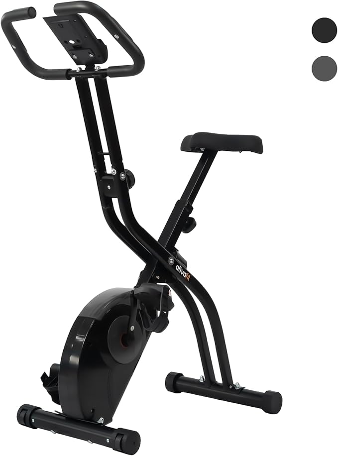 ATIVAFIT 3-in-1 Foldable Exercise Bike for Home, Upright & Recumbent Indoor Bike with 8-Level Magnetic Resistance, Resistance Bands, Quiet Cardio, Adjustable Seat