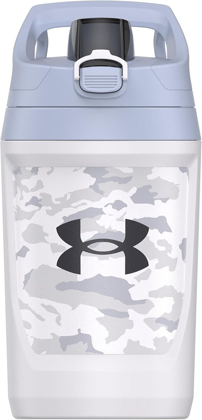 Under Armour 32 oz Insulated Water Bottles - Sports Water Jug with Fence Hook, Leak Resistant for Baseball, Football & More, 32 oz Insulated, White Woodland