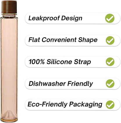Purse Water Bottle | Portable Flat Water Bottles for Travel - Leak Proof Reusable Paper Pad Water Bottle Sports, Camping, Gym, Fitness, Outdoor