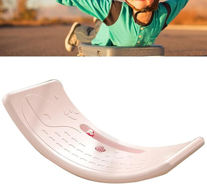 Kids Rocker Board Plastic Load Bearing Children Wobble Board for Exercise Indoor Birthday Gift (Roseate)