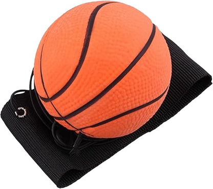 Basketball 2.36 Inch Wrist Return Ball, Sports Balls on a String, Rubber Rebound Bouncy Wristband on Elastic String for Wrist Exercise or Play Speed and Agility Training, Reaction Balls