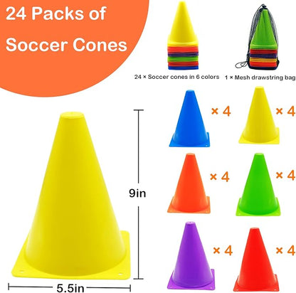 Soccer Cones Set, 84/42Pcs 7"/9" Cones Sports + Disc Cones, Cones for Sports with Carry Bag, Training Cones, Soccer Cones for Training, Plastic Soccer Cones for Drills