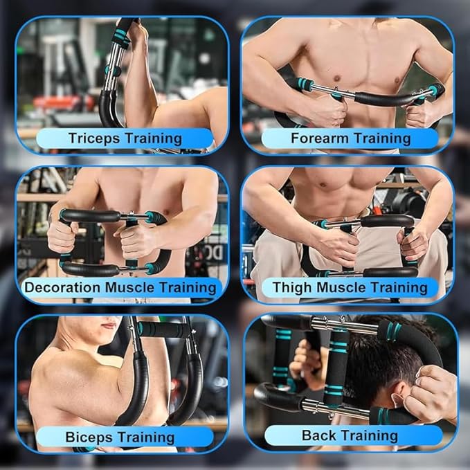 40-100 LBS Adjustable Power Twister Arm Trainer, Forearm Triceps Chest Enhanced Exercise Strengthener, Portable Detachable Spring Resistance Upper Body Fitness Machine for Home & Gym Workout Equipment