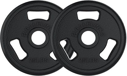 Balelinko Cast Iron 2-Inch Olympic Grip Plate Weight Plate for Strength Training, Weightlifting and Crossfit