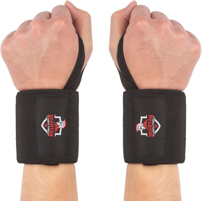 Spartan Sports Fitness Weightlifting Wrist Wraps 18" Professional Quality Wrist Support with Heavy Duty Thumb Loop - Best for Powerlifting Competition, Strength Training, Bodybuilding.
