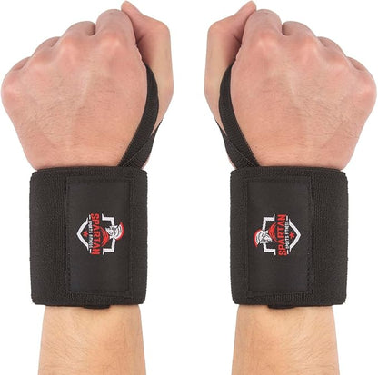 Spartan Sports Fitness Weightlifting Wrist Wraps 18" Professional Quality Wrist Support with Heavy Duty Thumb Loop - Best for Powerlifting Competition, Strength Training, Bodybuilding.