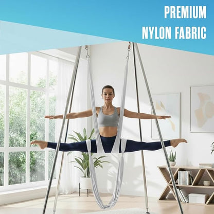 Houseables Aerial Silks, Yoga Swing, Aerial Yoga Hammock, Ariel Silk, Gymnastics Swing, Acrobatics Equipment, For Home, Indoor, Outdoor, Arial Setup, Rig, Sling, Portable