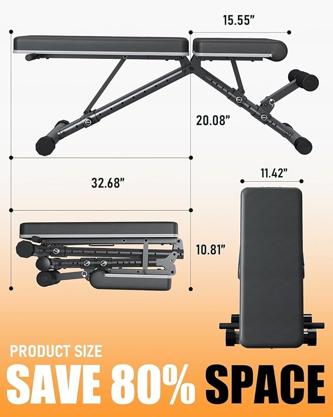 BARWING Adjustable Weight Bench Workout Bench, 1000/1300 LBS Heavy Duty Incline Decline Bench for Home Gym, Easy Assembly Foldable Training Lifting Bench
