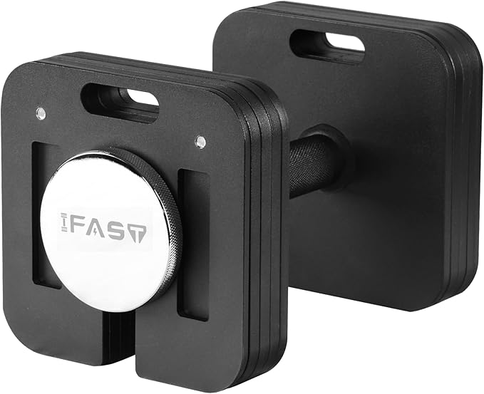 IFAST Adjustable Dumbbells 50LB Single Square Dumbbell 9 in 1 Free Weights for Multiweight Options Quick-Lock Adjustable Dumbbell Sets with Anti-Slip Steel Handle for Full-Body Home Gym Workouts