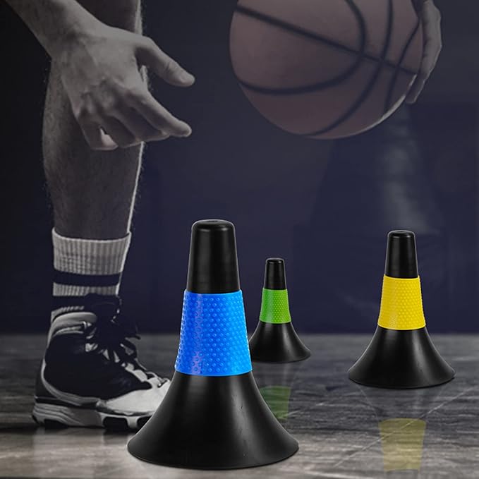 ZEAYEA 8 Pcs Agility Training Sport Cone, 9 Inches Soccer Cones with Carry Bag, Basketball Training Cones for Soccer Football Basketball Speed Grab Drills and Training