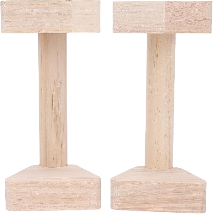 Wood Push Up Bars, Calisthenics Equipment with Base Non Slip Parallettes Bars Handstand Practice Support Pole Pushup Handles Fitness Blocks for Men and Women Strength Training