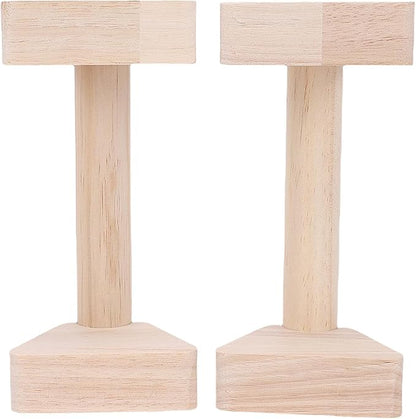 Wood Push Up Bars, Calisthenics Equipment with Base Non Slip Parallettes Bars Handstand Practice Support Pole Pushup Handles Fitness Blocks for Men and Women Strength Training