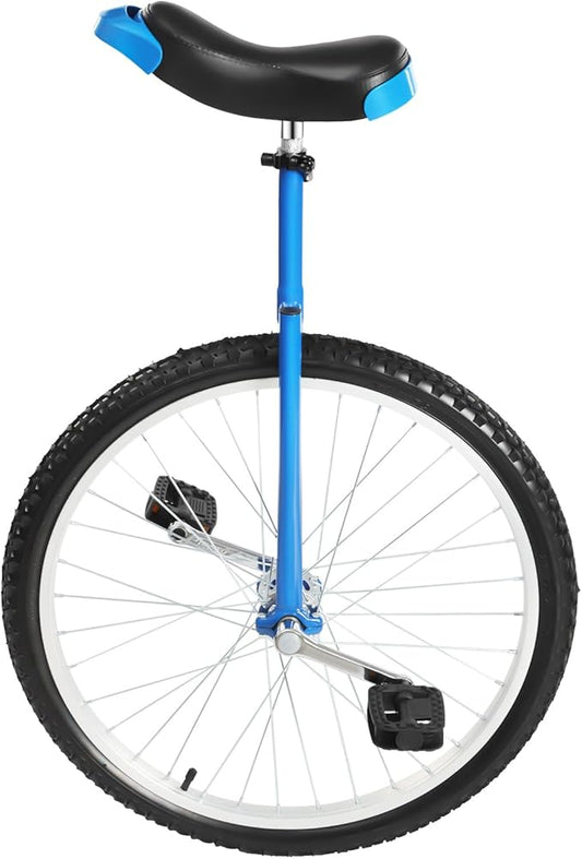 16/24 Inch Wheel Unicycle with Steel Rim, Unicycle Electric Wheel Skidproof Mountain Tire Cycling Sports Exercise with Adjustable Seat, Adults Kids Outdoor Sports Fitness Exercise Tool
