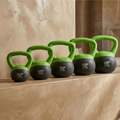 ENERGI CORE Kettlebell - Sand Filled Weight for Home Gym Workouts & Strength Training - Portable Exercise Kettle Bell for Women & Men