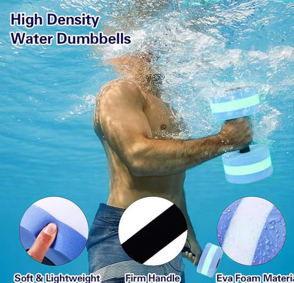 Eanpet Sports Water Weights for Pool Exercise Water Aerobics Equipment Combo Set High Density Aquatic Exercise Dumbbells Aqua Pool Fitness