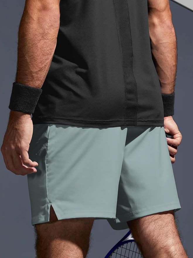 Aolesy Men's 2 in 1 Running Shorts 5" Workout Gym Athletic Shorts for Men Quick Dry Lightweight Training Shorts with Pockets