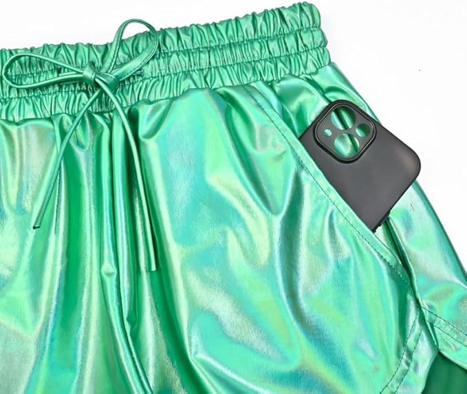 Perfashion Women's Metallic Shorts Summer Sparkly Hot Outfit Shiny Short Pants