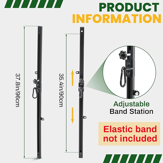 Resistance Bands Wall Mount System Adjustable Wall Anchor 35.5in Metal Gym Station for Exercises Home Fitness Workout Athletic Training,Resistance Bands Not Included