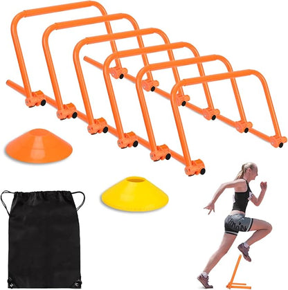 Hikeen Agility Speed Training Hurdles, Adjustable Agility Training Hurdles for Football, Basketball, Soccer Hurdles Training Equipment Set