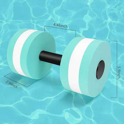 Aquatic Dumbbells, 2PCS Water Aerobic Exercise Foam Dumbbell Pool Resistance, Detachable Water Aqua Fitness Barbells Hand Bar Exercises Equipment for Weight Loss