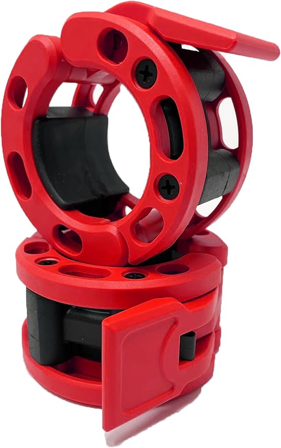 Clout Fitness Olympic Barbell Clamps Collars Quick Release Pair of Locking Weight Clips Fit 2 Inch Barbell for Weightlifting