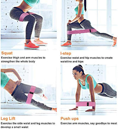 Fabric Resistance Bands Set,Women/Men Exercise Bands for Legs and Butt,3 Resistance Level Booty Bands,Home Fitness Yoga Pilates Equipment
