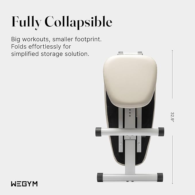 WeGym Fitness Bench, Adjustable, Collapsible, Comfortable, and Luxurious Home Gym Bench for Strength Training