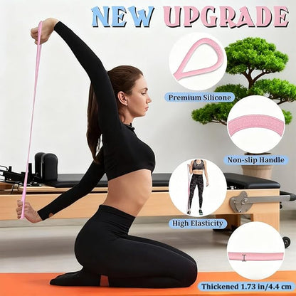 Resistance Bands with Handles,Figure 8 Resistance Band Elastic Fitness Bands Exercise Band for Home Yoga Gym Workout for Women