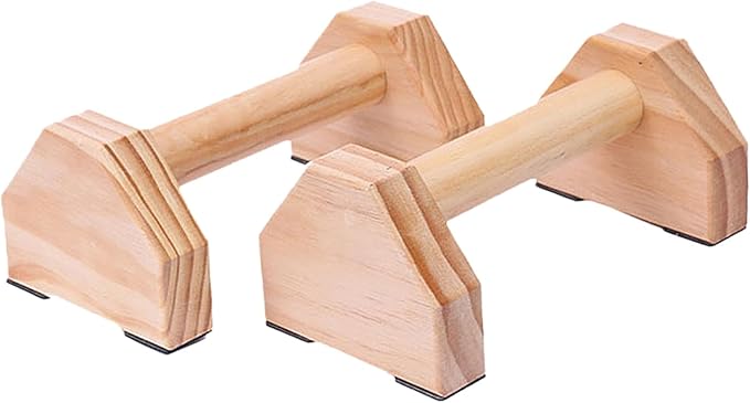 Solid Wood Handstand Bars and Push-up Bracket Set, Muscle Training Device for Home Fitness, Non-slip Calisthenics Equipment for Strength Training and Gymnastics