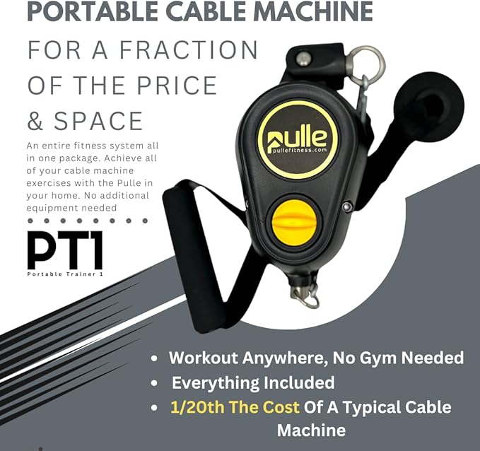 Pulle PT1 Cable Trainer, Home Gym, Fitness Exercise Machine, Rope Trainer, Adjustable Weight Trainer, Physical Therapy, HSA, Abs, Glutes, Biceps, Triceps, Muscle Builder, Bodybuilding, Pilates