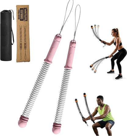 Adjustable Ropeless Battle Ropes - Cordless Weighted Training Ropes for Home Gym | HIIT Workouts | Portable Exercise Equipment for Full Body Strength Training
