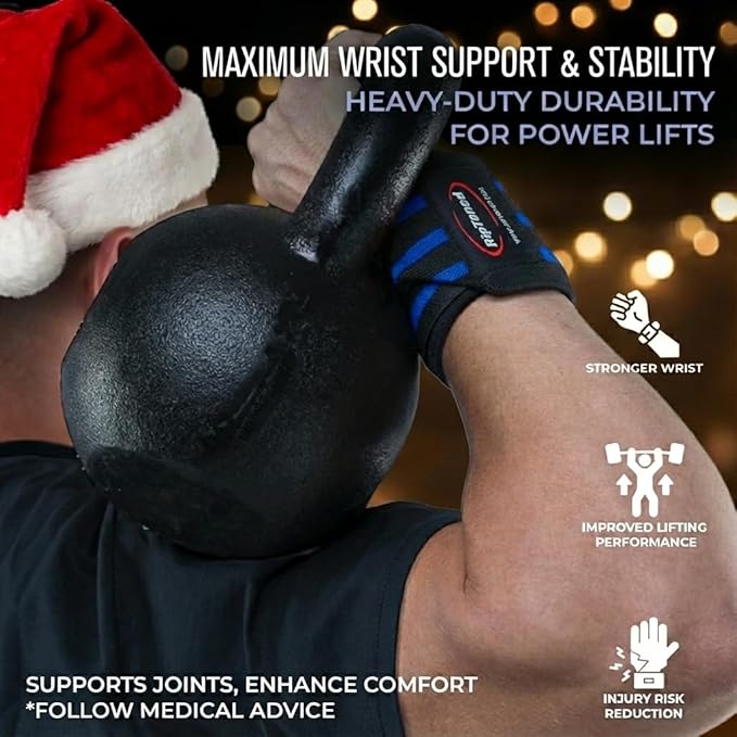 Rip Toned Wrist Wraps for Weightlifting – USPA & USAPL Approved 18" Wrist Straps for Powerlifting – Adjustable, Durable Gym Wraps with Thumb Loop – Maximum Support for Men & Women