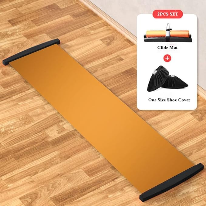 Slide Board with Shoe Cover Slimming Exercise Slide Mat for Leg Pot Training Fitness Athletic Training, for Low Impact Balance Training